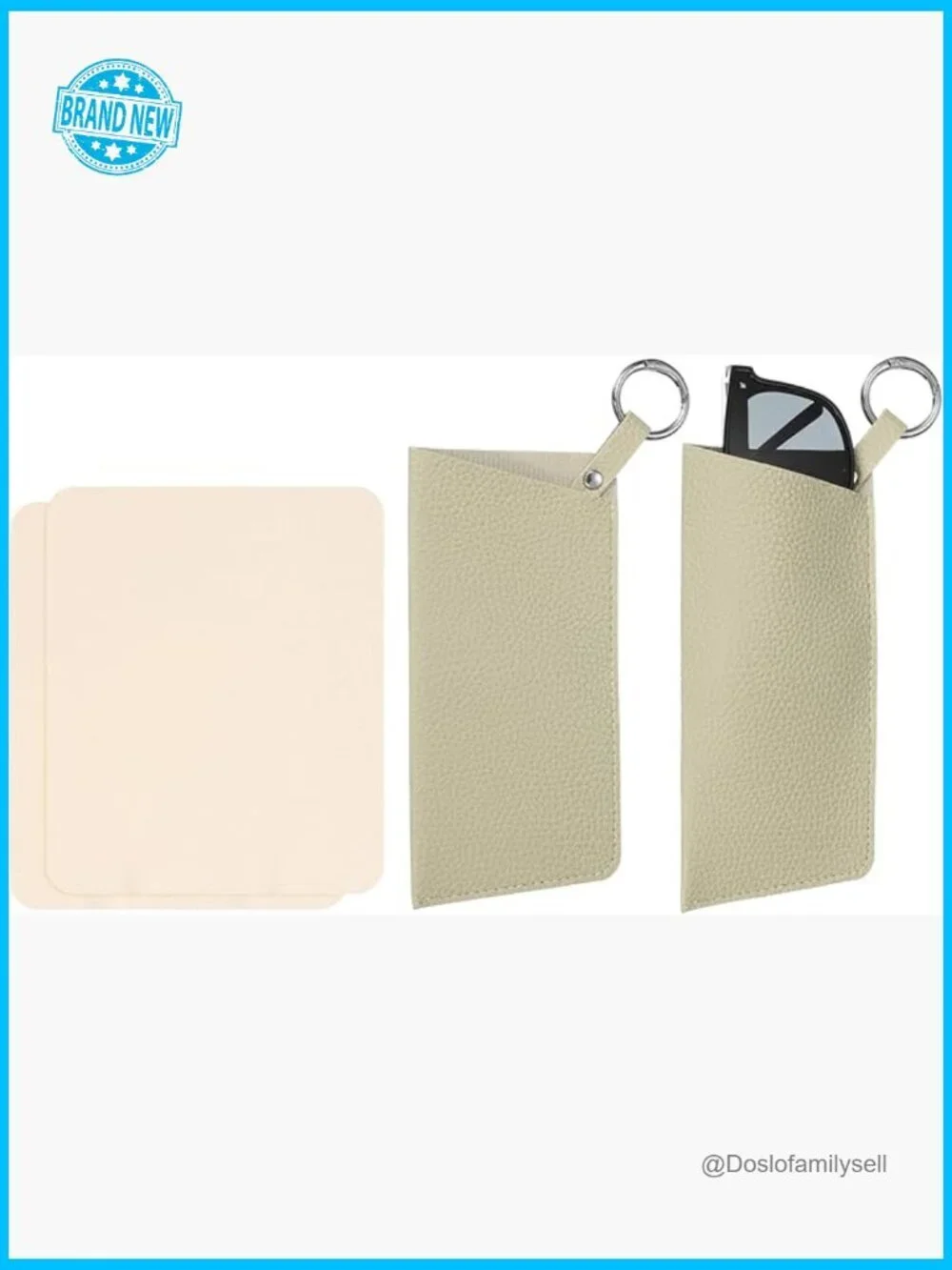 Leather Glasses Case Soft Slip-in Pouch Elegant Minimal Chic Portable Storage